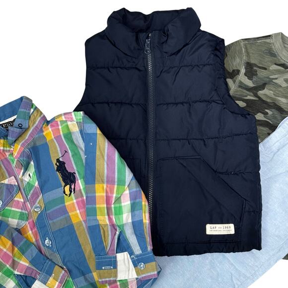Boys Clothing Bundle Ralph Lauren Gap 4/5 Shirt Puffer Vest Camo Classic Preppy - Picture 5 of 10